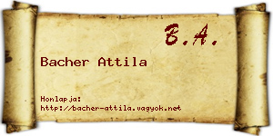 Bacher Attila névjegykártya