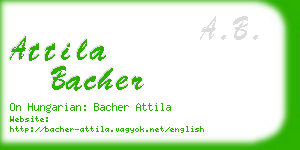 attila bacher business card